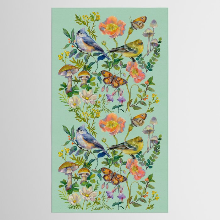 Flower Birds Garden Tablecloth Gallery Image 2