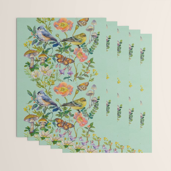 Flower Birds Garden Wrapping Paper Gallery Image 3