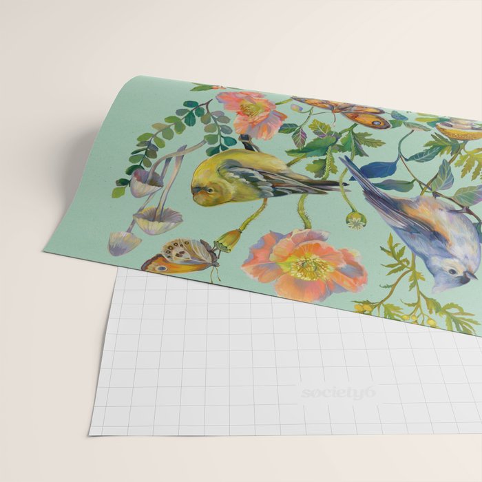 Flower Birds Garden Wrapping Paper Gallery Image 2
