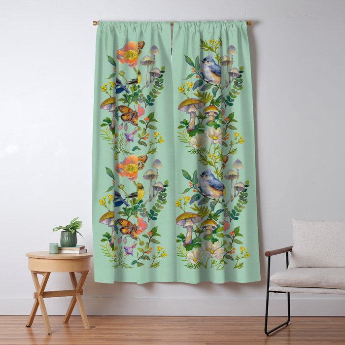 Flower Birds Garden Window Curtain Gallery Image 5