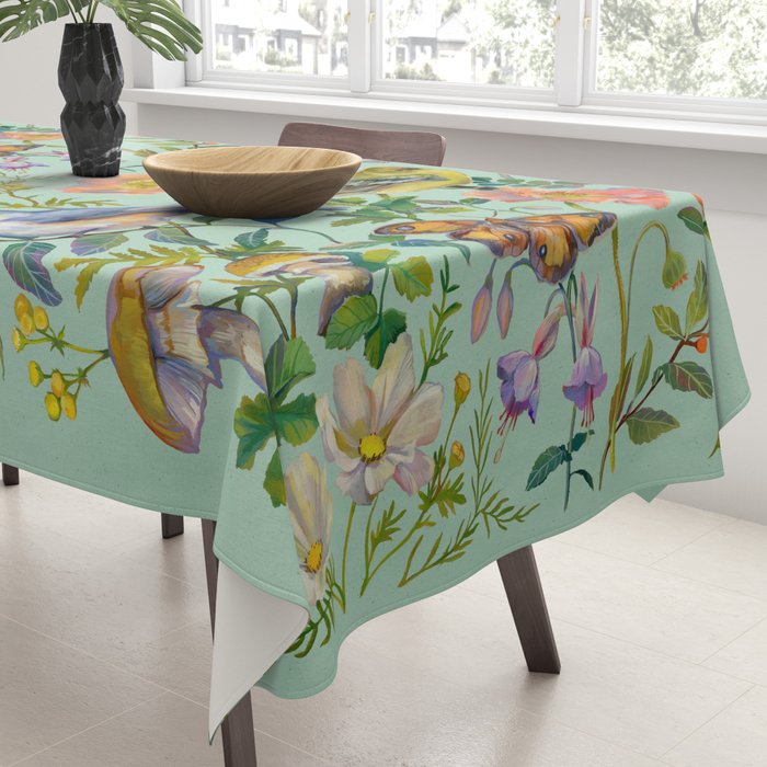 Flower Birds Garden Tablecloth Gallery Image 3