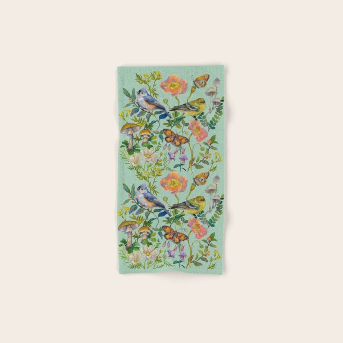 Flower Birds Garden Bath Towel Gallery Image 1