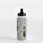 Mid Century Meow Retro Atomic Cats - Gray Water Bottle Gallery Image 2