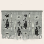 Mid Century Meow Retro Atomic Cats - Gray Wall Hanging Gallery Image 1