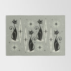 Mid Century Meow Retro Atomic Cats - Gray Rug Gallery Image 2