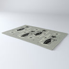 Mid Century Meow Retro Atomic Cats - Gray Rug Gallery Image 3