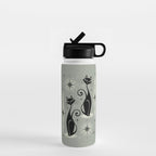 Mid Century Meow Retro Atomic Cats - Gray Water Bottle Gallery Image 1