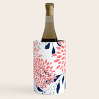 Floral Blooms and Leaves, Navy Blue, Pink and White Wine Chiller Gallery Image 3