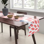 Floral Blooms and Leaves, Navy Blue, Pink and White Table Runner Gallery Image 2