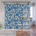 Blue flower nature art pattern Wall Mural Gallery Image 1