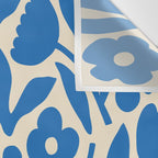 Blue flower nature art pattern Wall Tapestry Gallery Image 3