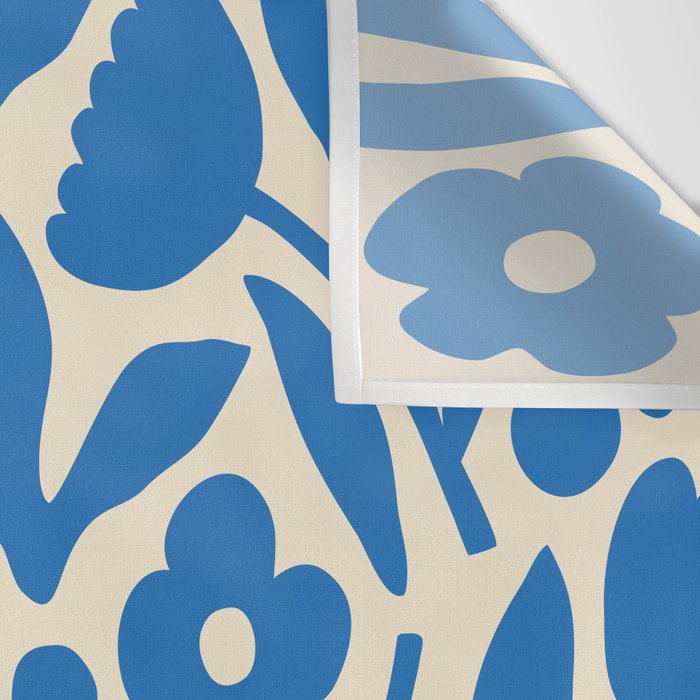 Blue flower nature art pattern Wall Tapestry Gallery Image 3