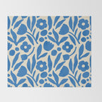 Blue flower nature art pattern Throw Blanket Gallery Image 2