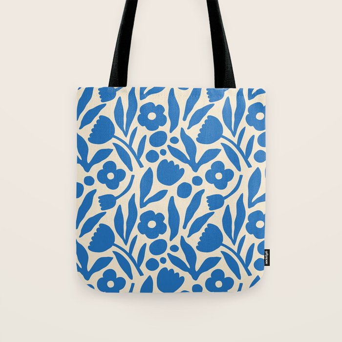 Blue flower nature art pattern Tote Bag Gallery Image 1