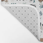 Hand-painted Cows and White Flowers with Blue Accents Bath Mat Gallery Image 2