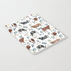 Hand-painted Cows and White Flowers with Blue Accents Notebook Gallery Image 2