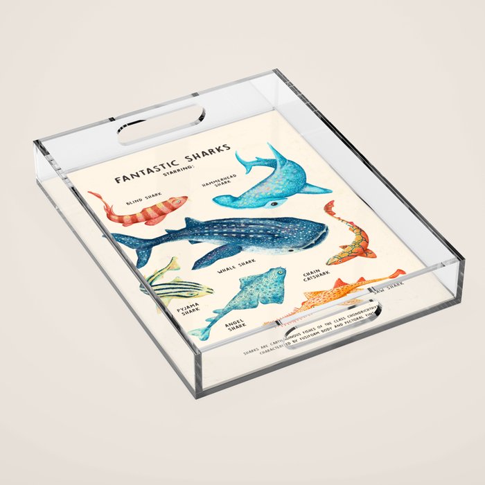 FANTASTIC SHARKS Acrylic Tray Gallery Image 1