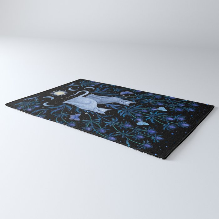 Blue Thistle & Cat Rug Gallery Image 3