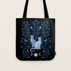 Blue Thistle & Cat Tote Bag Gallery Image 1