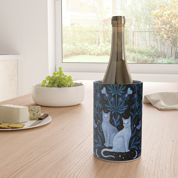 Blue Thistle & Cat Wine Chiller Gallery Image 4
