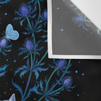 Blue Thistle & Cat Wall Tapestry Gallery Image 3