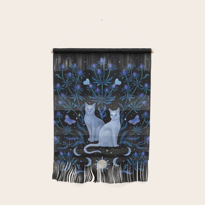 Blue Thistle & Cat Wall Hanging Gallery Image 1