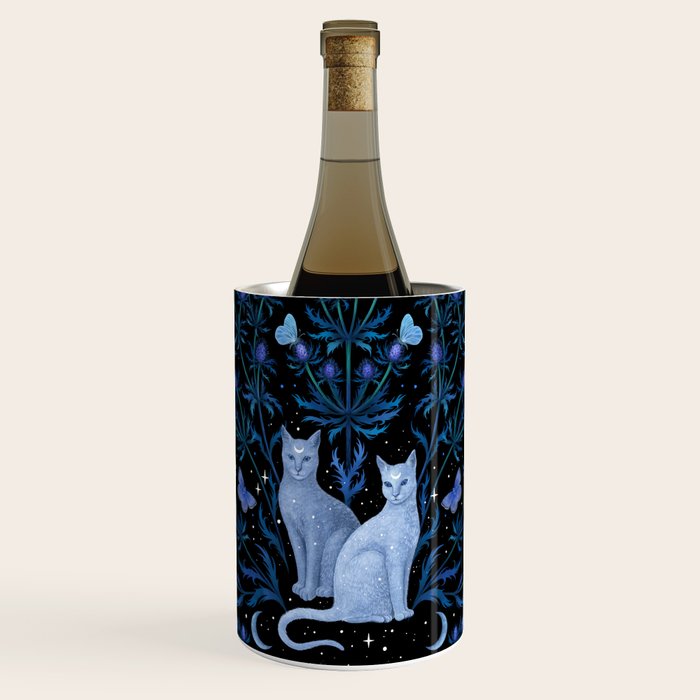Blue Thistle & Cat Wine Chiller Gallery Image 1