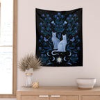 Blue Thistle & Cat Wall Tapestry Gallery Image 2