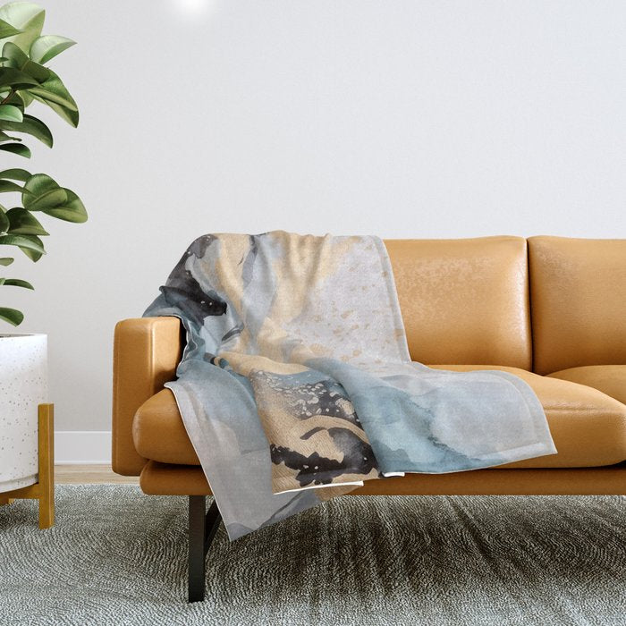 Splash of gold Throw Blanket Gallery Image 1