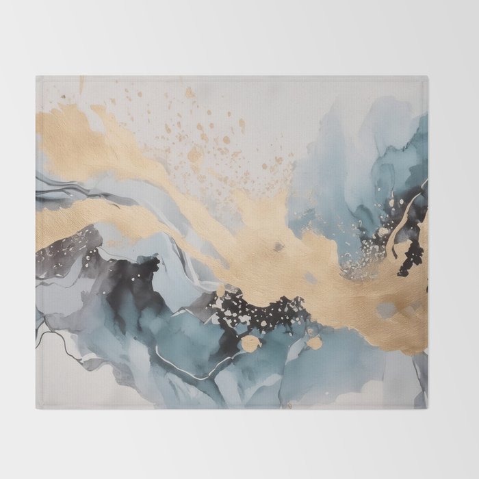 Splash of gold Throw Blanket Gallery Image 2