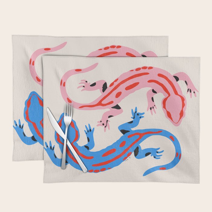 Colorful salamanders Placemat