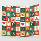 Christmas mosaic geometric pattern Wall Tapestry Gallery Image 4