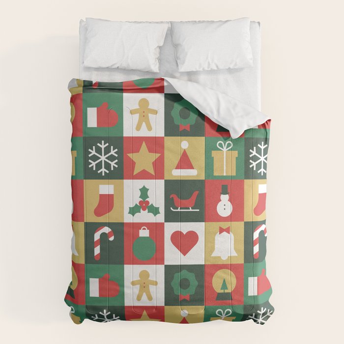 Christmas mosaic geometric pattern Comforter Gallery Image 6