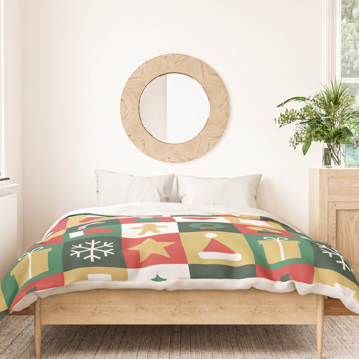 Christmas mosaic geometric pattern Duvet Cover Gallery Image 3