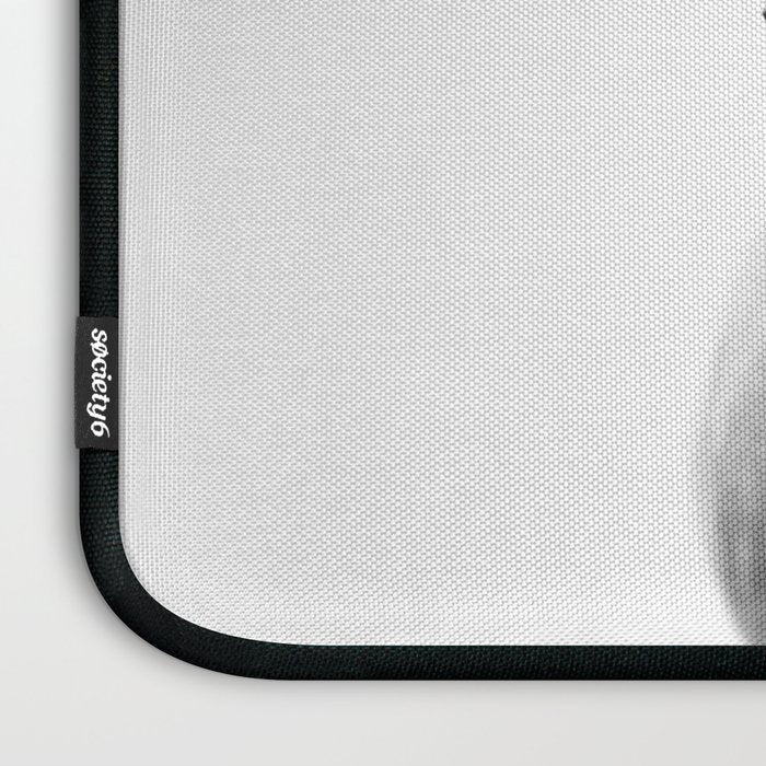 Wild Longhorn Cow Print - Black White Cow Portrait - Animal - Travel photograpy Laptop Sleeve Gallery Image 3