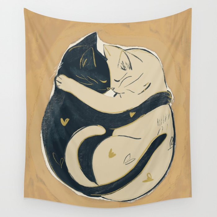 Cats In Love 2 Wall Tapestry Gallery Image 4