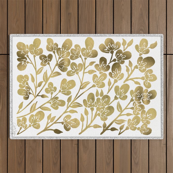 Cherry Blossoms - Gold Palette Outdoor Rug Gallery Image 1