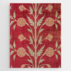 Vintage Distressed Red Floral Jigsaw Puzzle Gallery Image 1