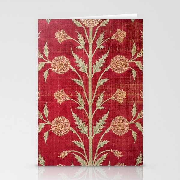 Vintage Distressed Red Floral Stationery Card Gallery Image 1