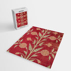 Vintage Distressed Red Floral Jigsaw Puzzle Gallery Image 2