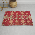 Vintage Distressed Red Floral Rug Gallery Image 1