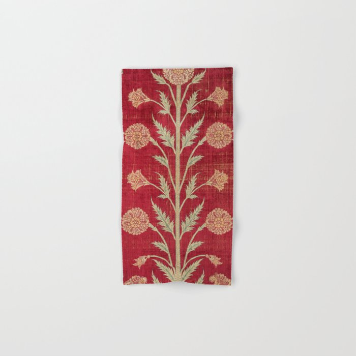 Vintage Distressed Red Floral Bath Towel Gallery Image 1