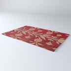 Vintage Distressed Red Floral Rug Gallery Image 3