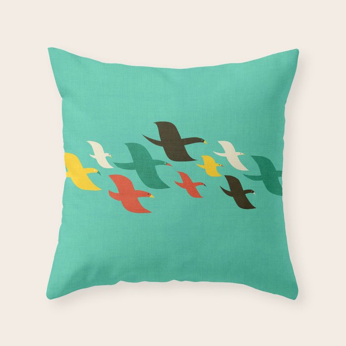 Birds are flying Throw Pillow Gallery Image 6