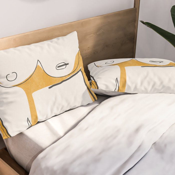 Abstract Line Art Nude Pillow Sham Gallery Image 2
