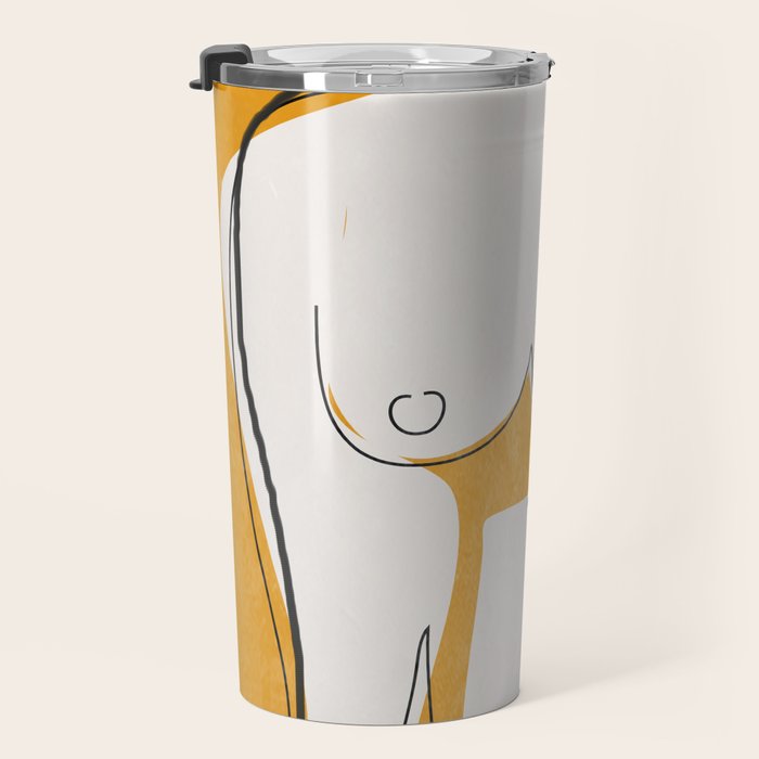 Abstract Line Art Nude Travel Mug Gallery Image 3