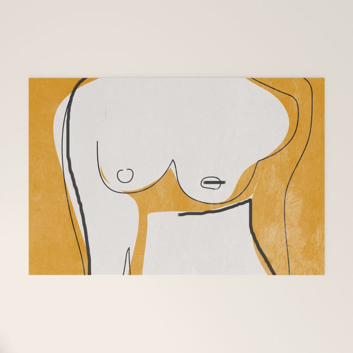 Abstract Line Art Nude Welcome Mat Gallery Image 1