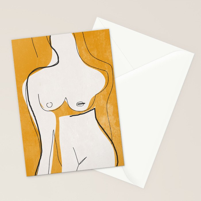 Abstract Line Art Nude Stationery Card Gallery Image 2