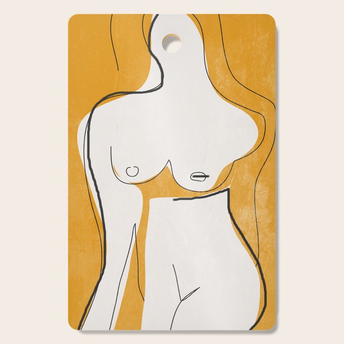 Abstract Line Art Nude Cutting Board Gallery Image 1