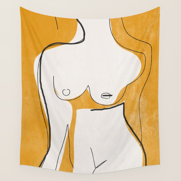 Abstract Line Art Nude Wall Tapestry Gallery Image 4